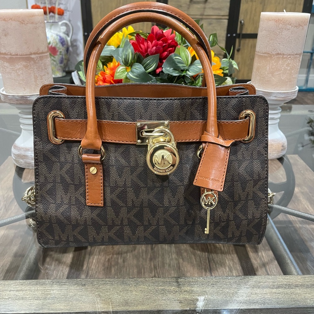 MICHAEL Michael Kors Brown and Tan Satchel